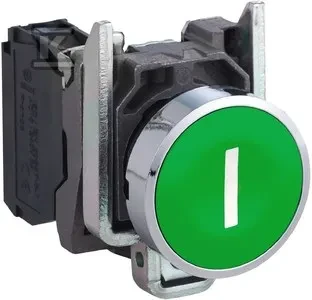 Schneider Electric Valdymo mygtukas 22mm žalias su grįžimu 1Z (XB4BA3311)
