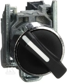 Schneider Electric 2 padėčių jungiklio rankenėlė 22mm 1NC užraktas juoda XB4BD21