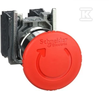 „Schneider Electric“ saugos mygtukas, 22 mm 1NO 1R IP66 rotacija (XB4BS8445)