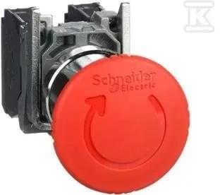 „Schneider Electric“ saugos mygtukas, 22 mm 1NO 1R IP66 rotacija (XB4BS8445)