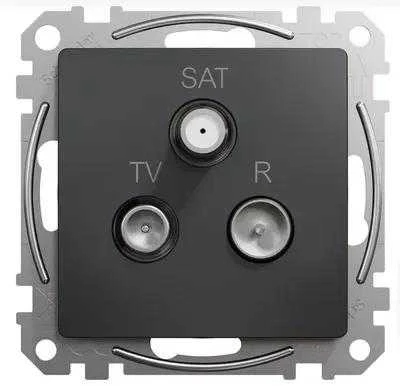 Schneider Electric Sedna Design, R/TV/SAT galutinis lizdas (4dB), juodas antracitas