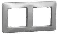 Schneider SDD313802 Ramka 2-krotna, Sidabrinė aliuminio, Sedna Design SDD313802