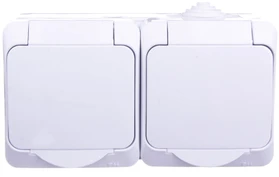 Schneider Electric Cedar Plus Hermetiškas dvigubas lizdas su atlenkiamąja užtūra 16A IP44 balta (WDE000522)