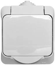 „Schneider Electric“ vieno kištukinio lizdo „Cedar Plus“ su atvartu/su sklendėmis 16A IP44 pilka (WDE000640)