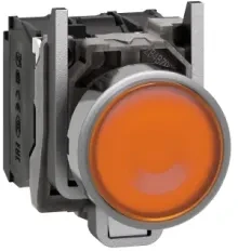 Schneider Electric Harmony XB5 Plokščias plastikinis mygtukas. oranžinė fi30 sklandžiai objektyvas integruotas LED 24 V AC/DC XB5FVB5
