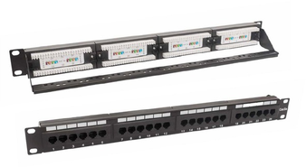 Securitynet CCAS-PA6-24UTP Cat. 6 panelė 19" 1U 24xRJ45 UTP juoda