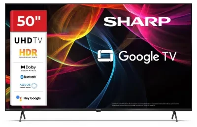 Sharp | 50HL4265E | 50 | Išmanusis televizorius | „Google TV“ | UHD | Juoda