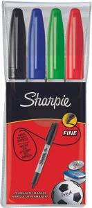 Markeriai Sharpie Fine 4 vnt (juodas, mėlynas, raudonas, žalias) - 1985858
