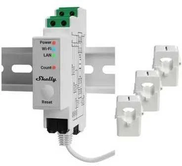 Shelly Pro 3EM 120A profesionalus elektros sąnaudų skaitiklis