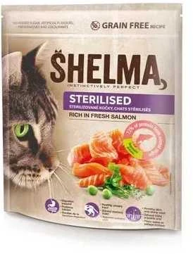 SHELMA Sterilised Rich in lašiša – sausas kačių maistas – 750g