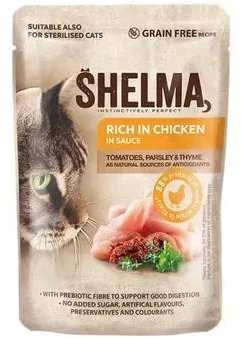 SHELMA Rich in vištiena in sauce – šlapias kačių maistas – 85g