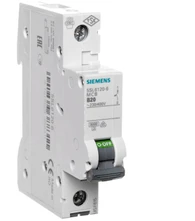 „Siemens“ grandinės pertraukiklis 1P B 20A 6kA AC (5SL6120-6)