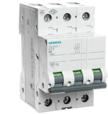 „Siemens“ grandinės pertraukiklis 3P C 2A 6kA AC (5SL6302-7)