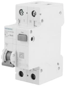 Siemens 5SU1356-0KK06 Liekamosios srovės pertraukiklis 2P 6A B 0.03A tipas AC 6kA 5SU1356-0KK06