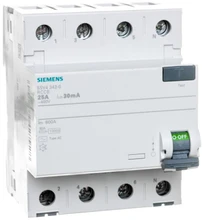 Siemens 5SV4342-0 RCD 4P 25A 0.03A tipo AC 30mA 400V SENTRON 5SV4342-0