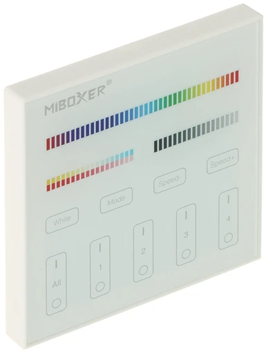 SIENINIS NUOTOLINIO VALDYMAS LED AŠVIETIMO VALDIKLIEMS T4 2,4 GHz, MONO, CCT, RGB, RGBW, RGBCCT (RGBWW) MiBOXER