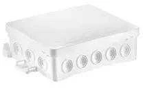 Simet 35404106 Sieninė dėžutė 90x40x135 mm su integruotu kabelio sandarikliu, savaime užsifiksuojanti, be halogenų, FASTBOXiHOOK balta serija IP54 NS9 35404106