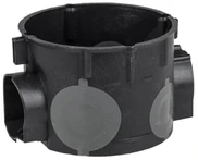 Simet 83106007 Įleidžiamoji dėžutė 60 mm plokštelė su pradurtomis membranomis, juoda, atspari vėjui E106-2K 83106007 /25 vnt./