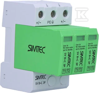 Simet viršįtampių iškroviklis fotovoltinei SV B+C 3P SIMTEC 85036002