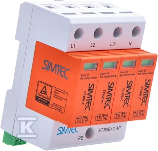 Simet „Carruzzo“ viršįtampių apsaugos įtaisas T1+T2 B+C 4P SIMTEC