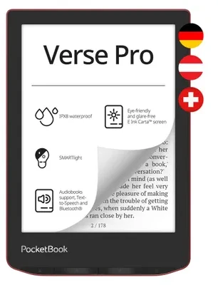 Elektroninė skaityklė Pocketbook Verse Pro 6" 16GB Passion Red (PB634-3-WW-B), Raudona