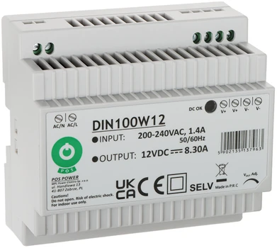 Mpl Power 100W LED Maitinimo šaltinis POS DIN100W12