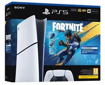 Sony „Interactive Entertainment“ PlayStation 5 „Digital Edition“ – „Fortnite Flowering Chaos“ rinkinys, 825 GB, „Wi-Fi“, juoda, balta