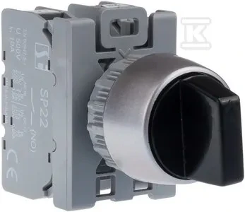 Spamel Valdymo mygtukas 22mm juodas 1Z be grįžimo (SP22-P.CZ-10)