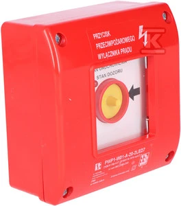 Spamel PWP1-W01-A-20-2LED7 gaisrinis jungiklis su geltonu mygtuku