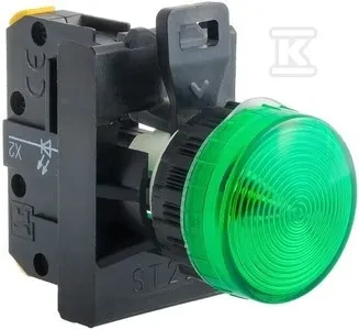 Žalia LED signalinė lemputė 22 mm