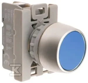 Mėlynas 22 mm valdymo mygtukas su kontaktu