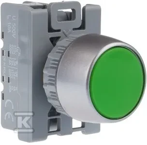 Žalias 22mm valdymo mygtukas SP22-KZ-10 profilis