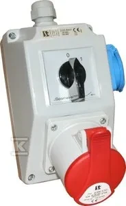 Spamel montavimo rinkinys su raudonu lizdu 16A 4P 0-1 (ZI02R111)