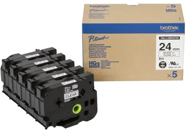 Spausdintuvas BROTHER HGE151V5 24MM Juodas ON CLEAR - 5 PACK