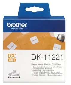 Brother Brolis | DK-11221 kvadratinė popierinė etiketė | Baltas | DK | 23 mm