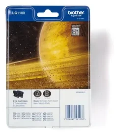 Rašalo kasetė Brother LC1100 juodas| 2vnt | DCP395CN/DCP585CW/DCP6690CW