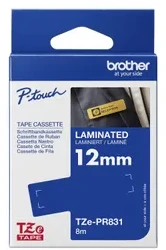 BROTHER TZE-PR831 12 Juodas ON GOLD TAPE