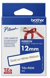 BROTHER TZER234 12 GOLD ON Baltas RIBBON