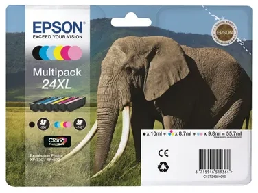 EPSON 24 rašalo kasetė juoda ir penkių spalvų standartinės talpos 29,1 ml 1 vnt. RF-AM blisteris