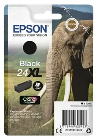 EPSON 24XL rašalo kasetė juoda didelės talpos 10 ml 500 puslapių 1 vnt. RF-AM blisteris
