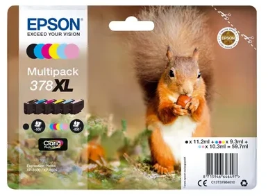 EPSON 378XL Mpack Ink (BK,C,M,Y,LC,LM)(With Security)
