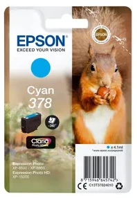 Epson Squirrel C13T37824010 rašalo kasetė Originalus Žydras 1 vnt