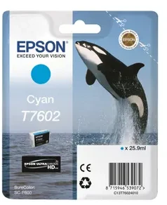 Epson T7602 | Rašalo kasetė | Žydra spalva