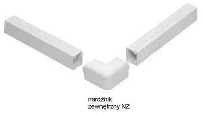 STASIŃSKI SP. Z O.O. Priedai elektros instaliacijos juostoms, išorinis kampas Baltas NZ 90x60 (1 vnt.)