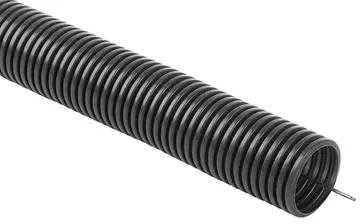 Juodas gofruotas PVC vamzdis 25mm su įtraukimo viela