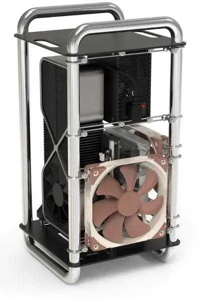 Streacom DA6 Mini-ITX kompiuterio korpusas – chrome