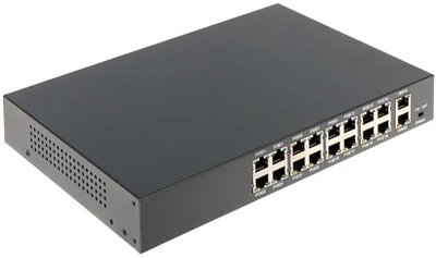 Apti Tinklo šakotuvas 10/100MBps 16 jungčių POE + 2 jungtys 10/100/1000MBps (HT1612)