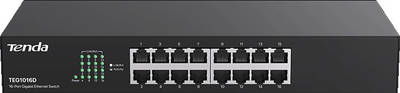 Šakotuvas Tenda 16-port Gigabit Ethernet Switch Unmanaged Mėlyna