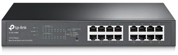 Šakotuvas TP-LINK komutatorius TL-SG1016PE, valdomas žiniatinklyje, montuojamas į stelažą, 1 Gbps (RJ-45) jungčių kiekis: 16, PoE+ jungčių kiekis: 8