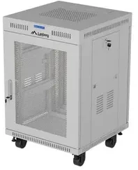 FREESTANDING 19" RACK CABINET 15U 600 × 600 Pilkas, PERFORATED DOOR, LCD, LANBERG (FLAT PACK)